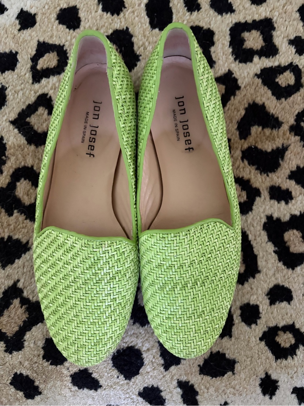 Women’s Lime Green Woven Loafers